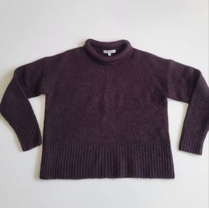 Madewell Fulton Puffneck Trim Crew neck knit Alpaca Blend  Pullover sweater